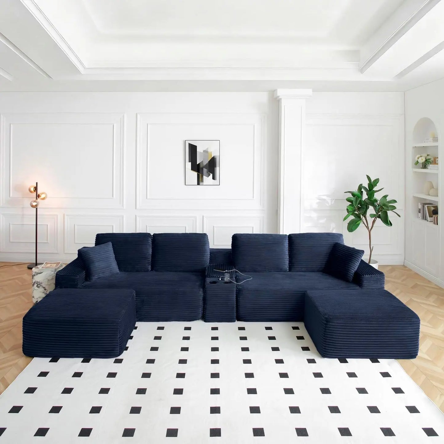 Modular Sectional Sofa Modern Cloud U Shaped Double Chaise