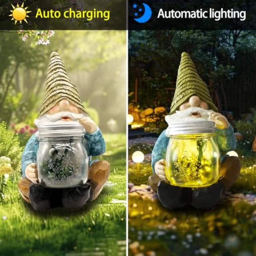 Solar Waterproof, Mothers Day, Birthday Housewarming for Women Mom Grandma, Large Garden Gnome Funny Solar Outdoor LED Lights R