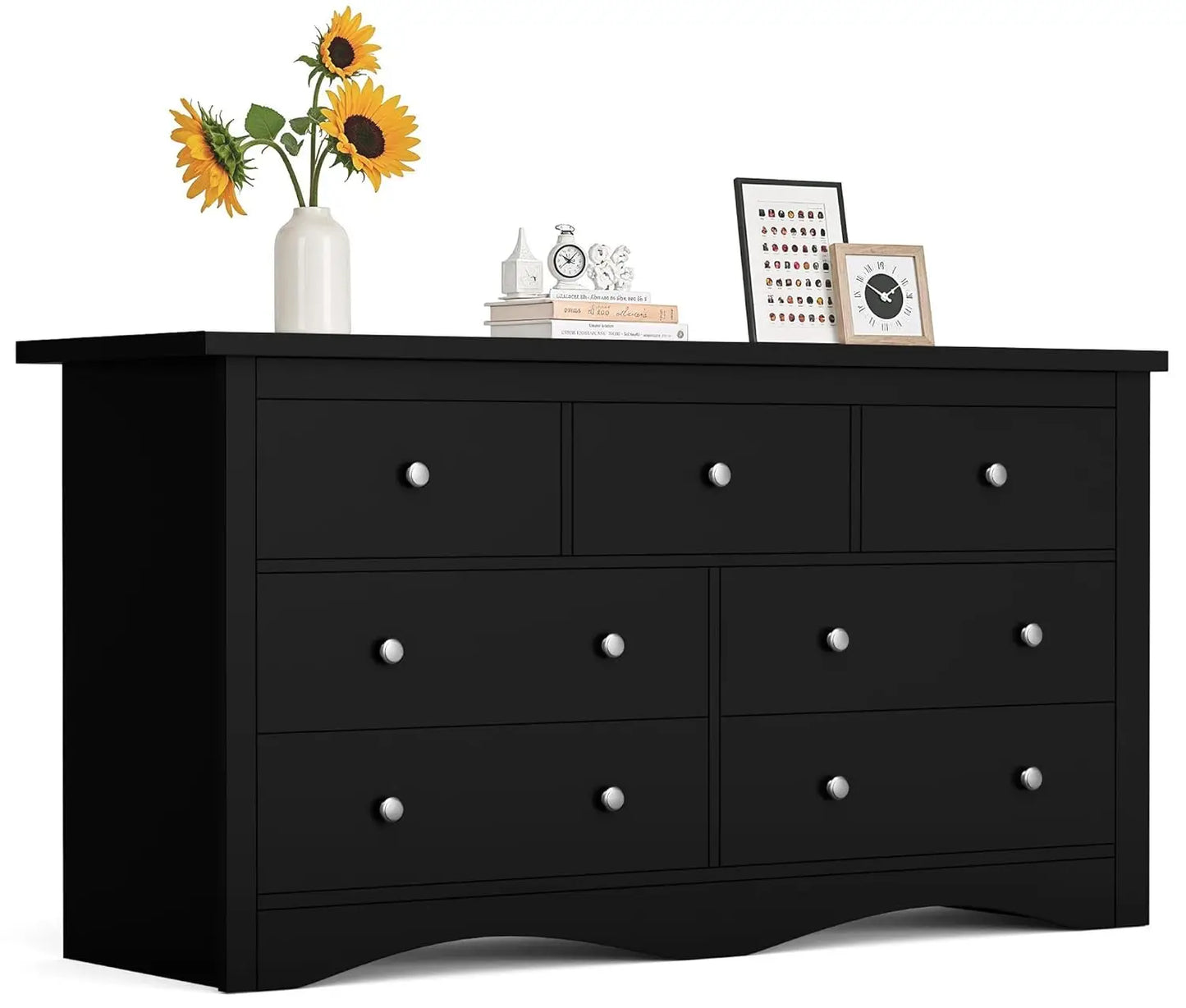 Furmax Dresser for Bedroom 7 Wood Dresser Chest of Drawers TV up to 65 inch TV Stand Storage Chest Drawers Hallway Entryway