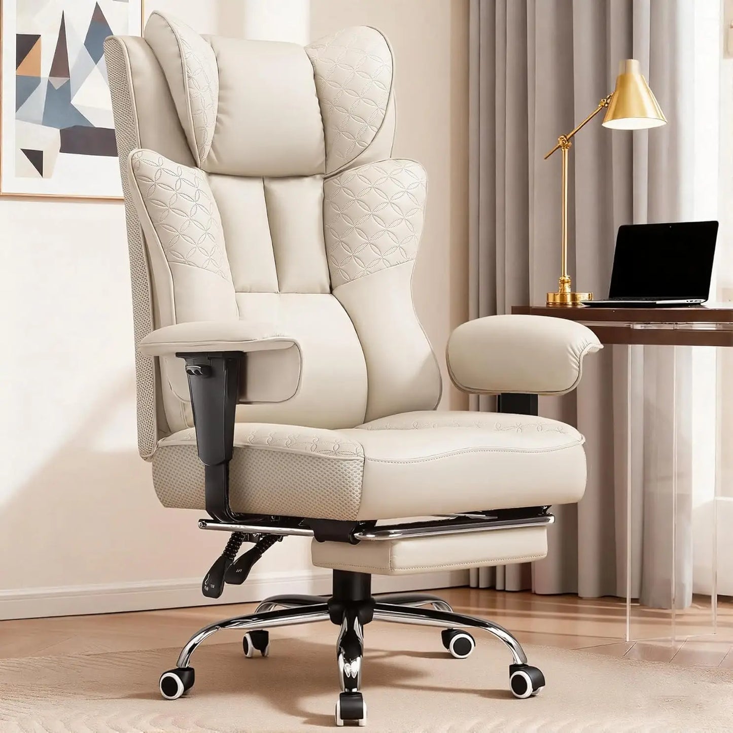 GTPLAYER Ergonomic Office Gaming Chair With Foot Rest And Adjustable Recline