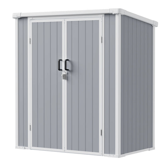 Outdoor Storage Shed Outdoor Polypropylene Resin Storage Shed Weatherproof Garden Tool Shed with Lockable Double Doors Floor Included Waterproof UV‑Resistant Patio Storage Cabinet for Backyard Lawn