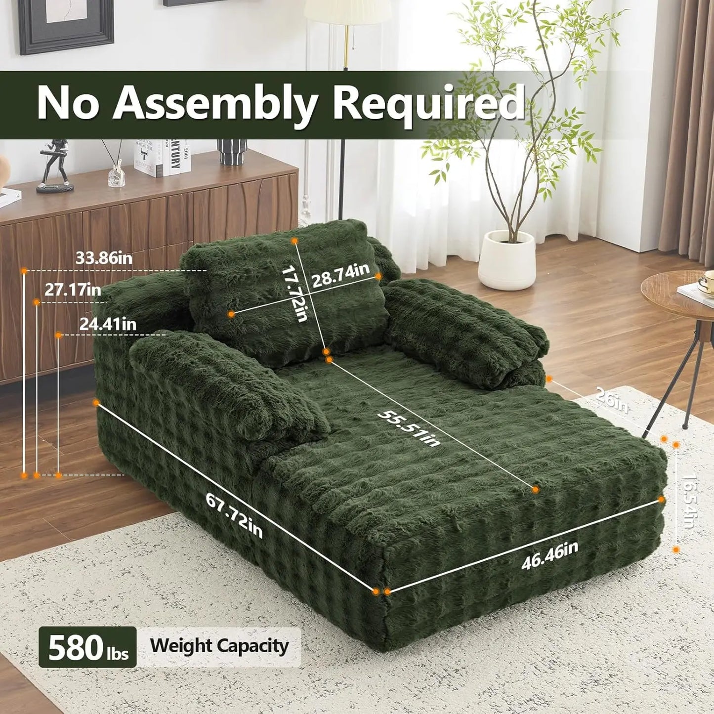 Chaise Lounge Chair Indoor Reading Bubble Fleece Upholstery Sofa Sleeper