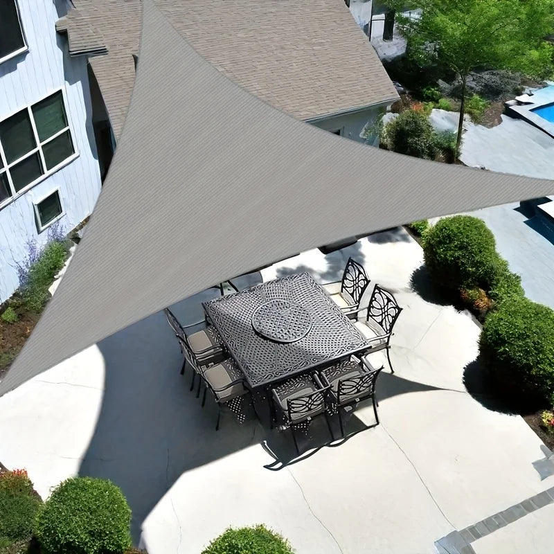 16' x 16' x 16' Sun Shade Sail Triangle Canopy, Permeable Shade Cloth Fabric Sunlight Block Patio Cover HDPE Deck Awning for Out