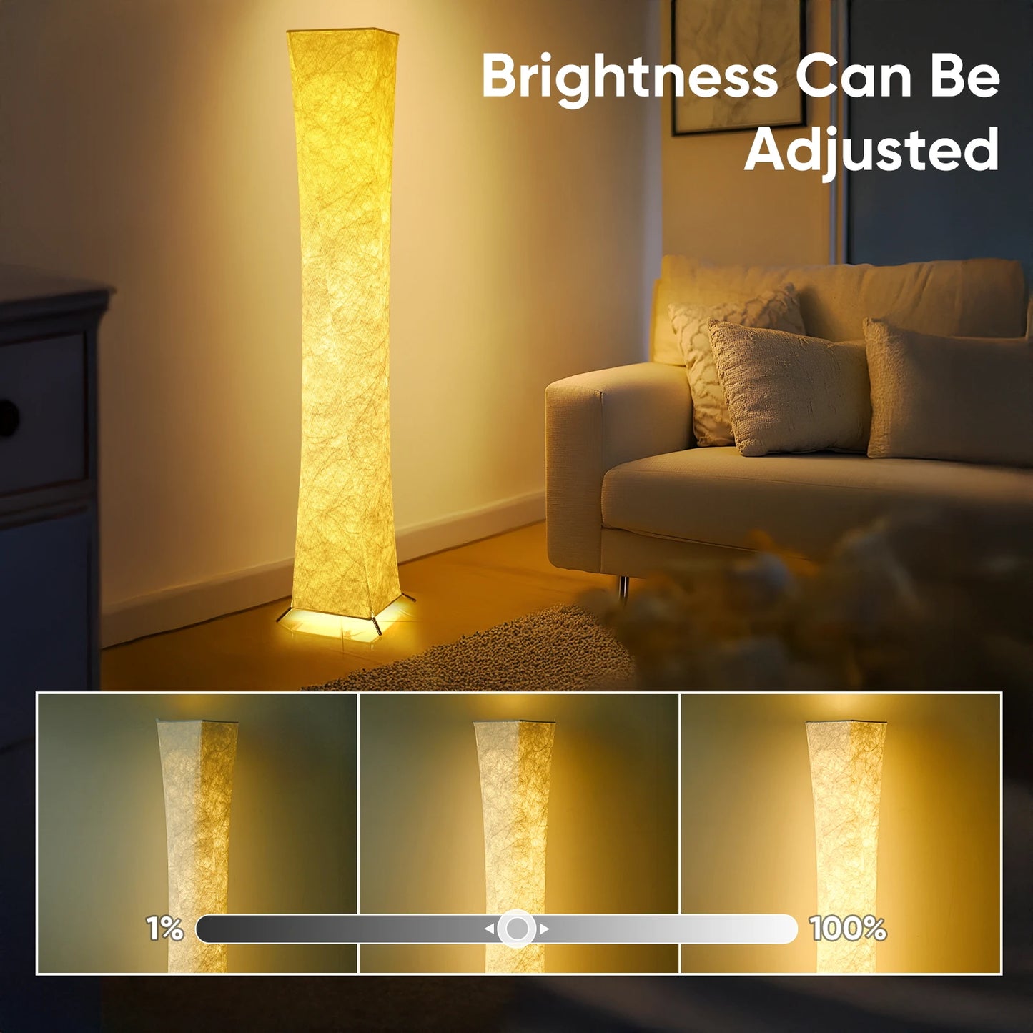 Soft Light Floor Lamp With LED And Tyvek Shade 3000K