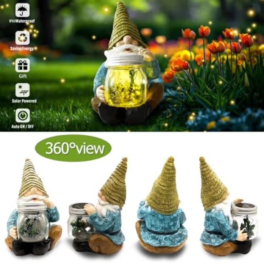 Solar Waterproof, Mothers Day, Birthday Housewarming for Women Mom Grandma, Large Garden Gnome Funny Solar Outdoor LED Lights R