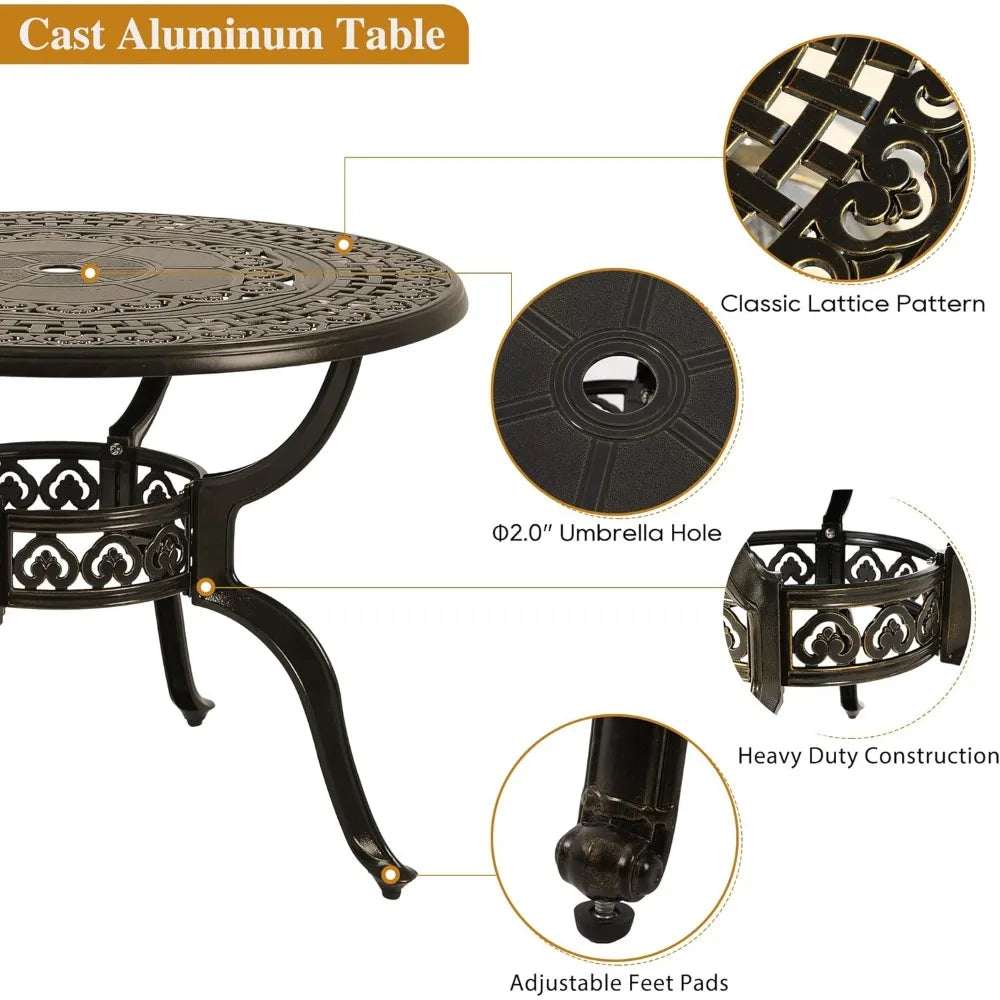 Sumshadow All Weather Cast Aluminum Outdoor Patio Dining Set