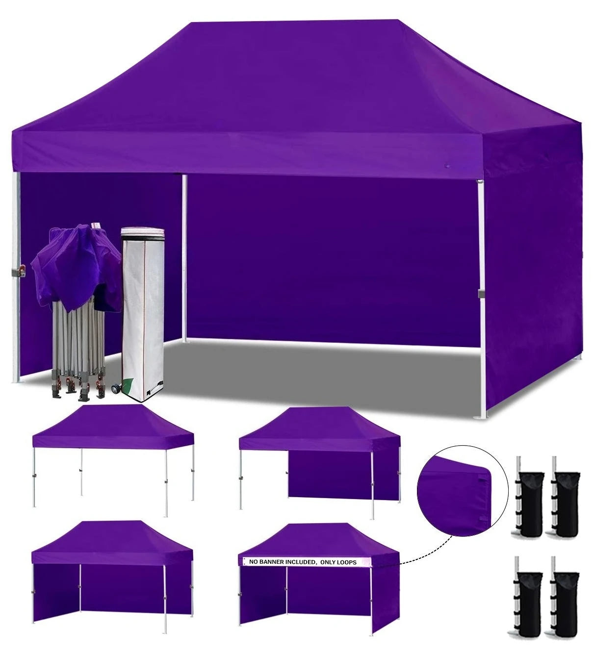 Pop Up Canopy Tent With Removable Walls And Roller Bag