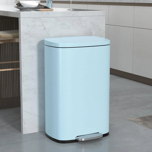 Stainless Steel Kitchen Trash Can With Pedal Lid