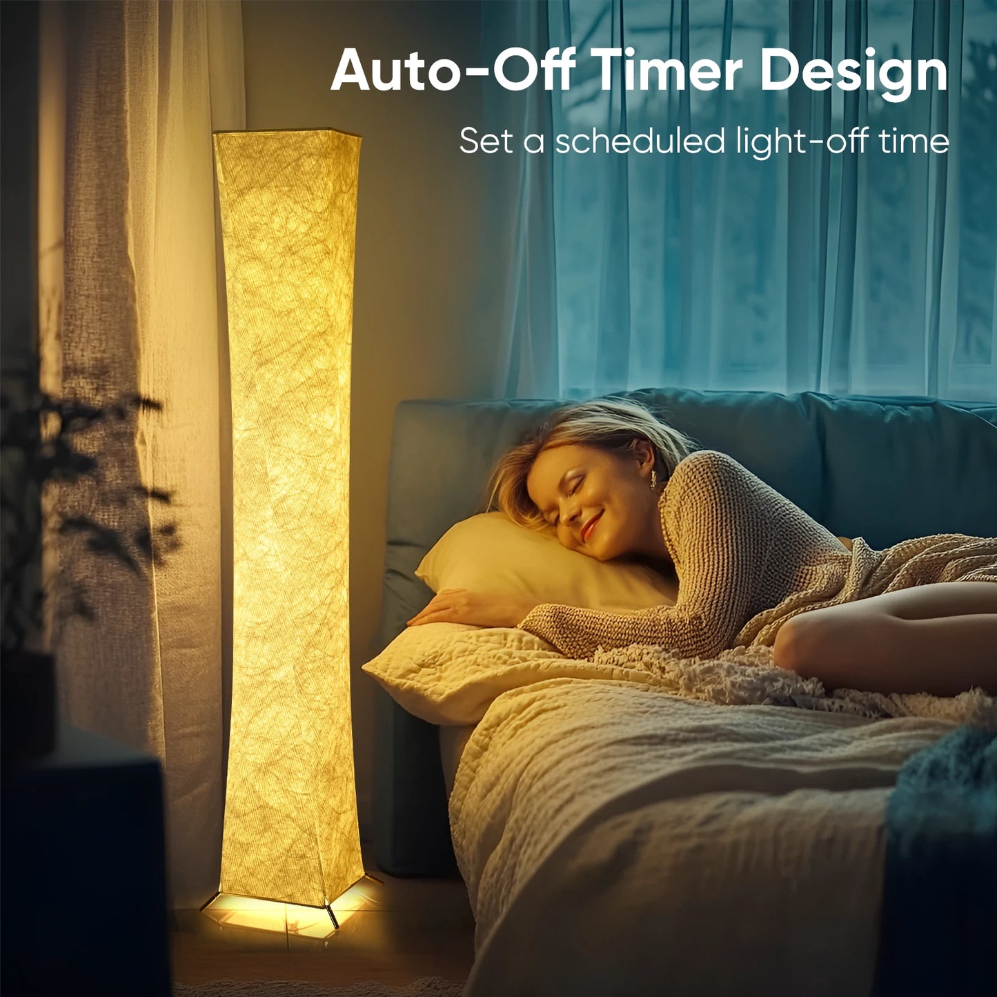 Modern RGB LED Floor Lamp Dimmable Remote Control Tyvek Shade