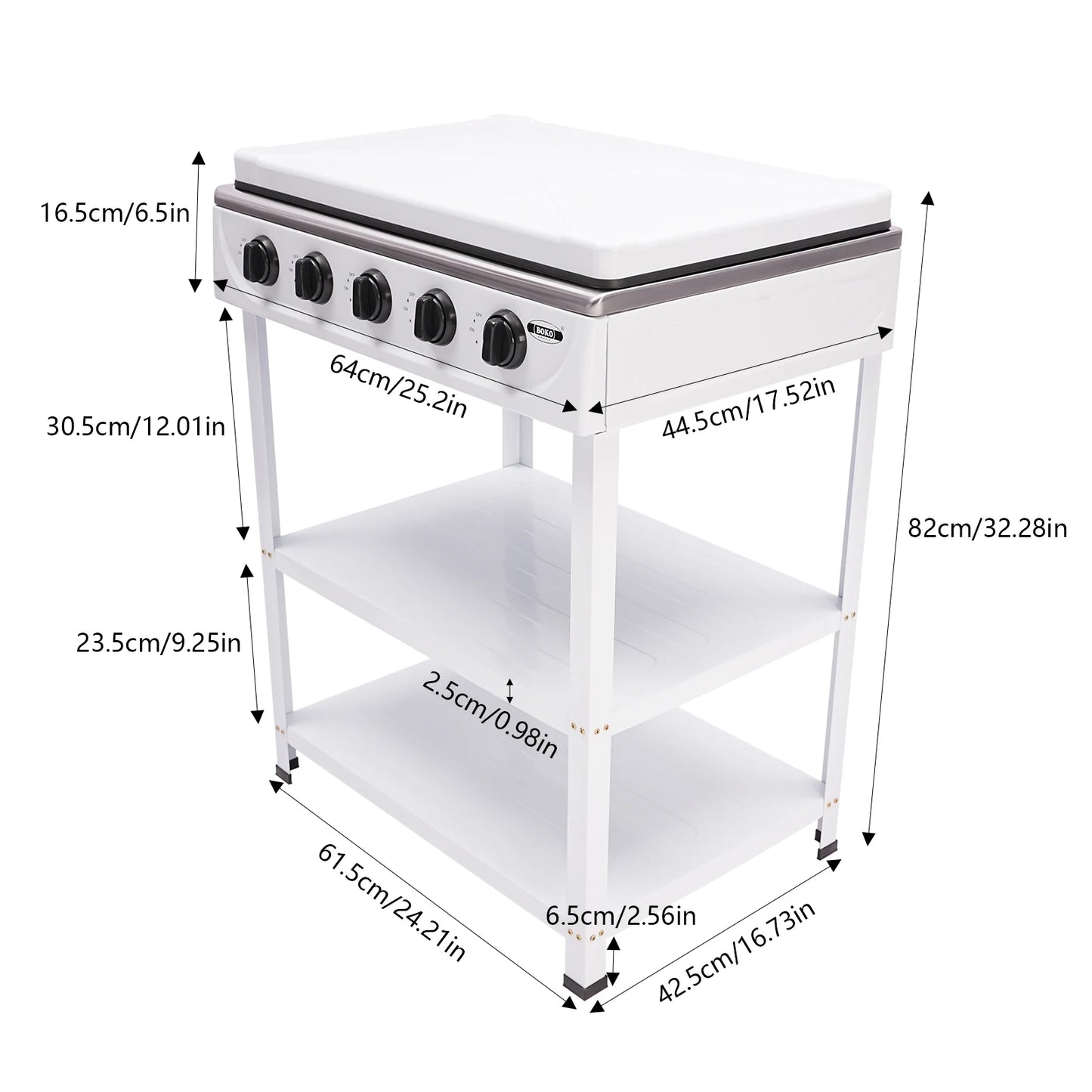 Five Burner Natural Gas Freestanding Grill for Outdoor Grilling