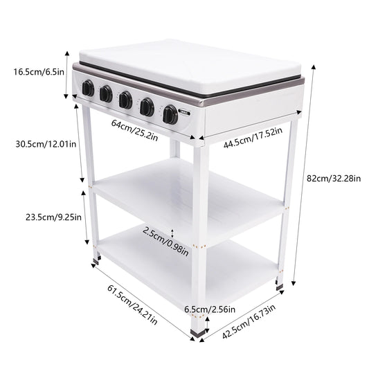 Five Burner Natural Gas Freestanding Grill for Outdoor Grilling