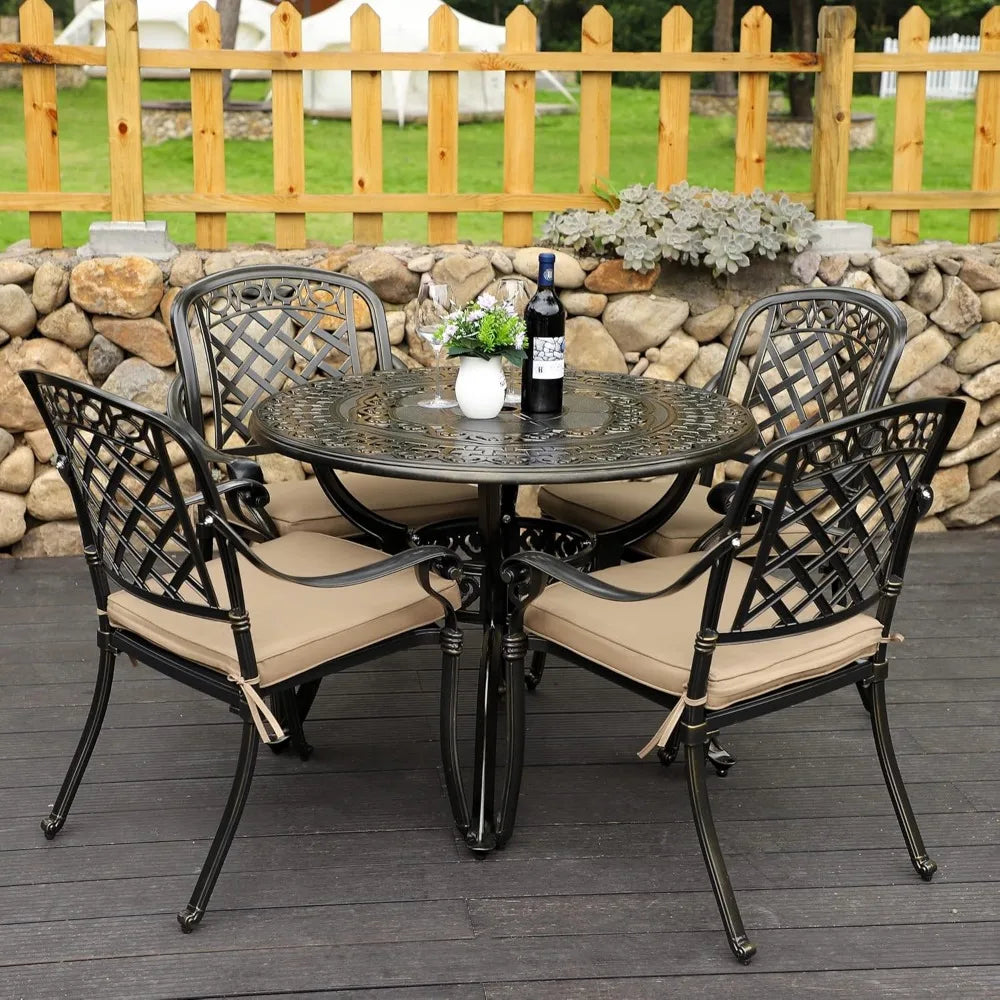 Sumshadow All Weather Cast Aluminum Outdoor Patio Dining Set
