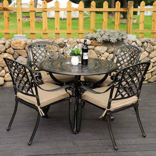 Sumshadow All Weather Cast Aluminum Outdoor Patio Dining Set