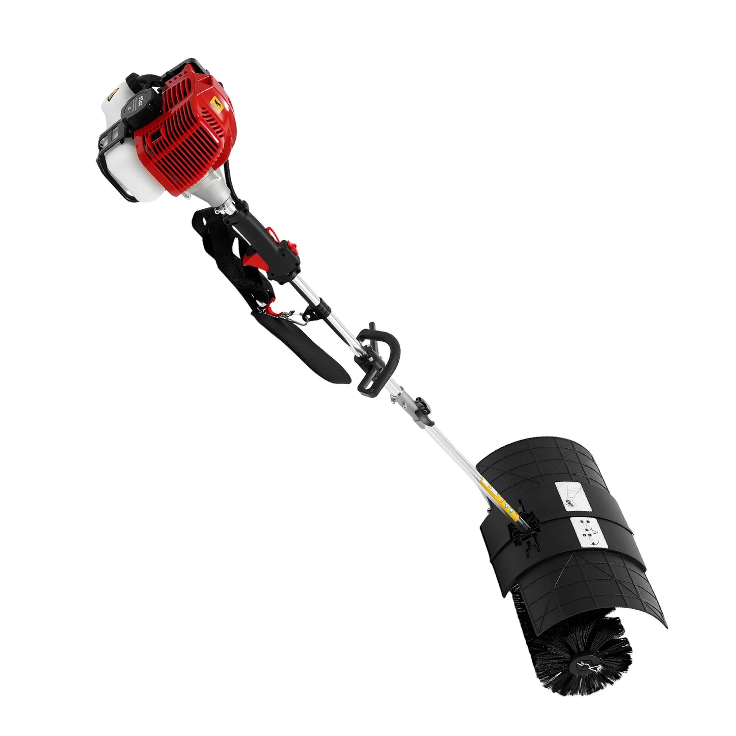 2.3HP 52CC Gas Powered Walk Behind Sweeper Multi Surface Brush Cleaner for Driveway Lawn Artificial Grass Garage Snow Removal