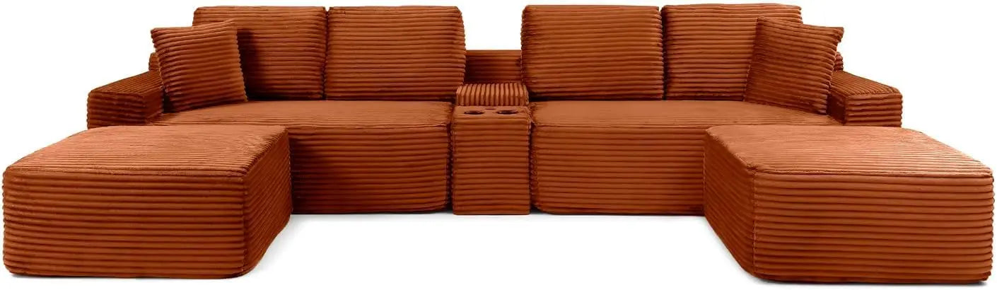 Modular Sectional Sofa Modern Cloud U Shaped Double Chaise