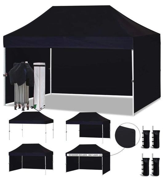 Pop Up Canopy Tent With Removable Zipper End Walls