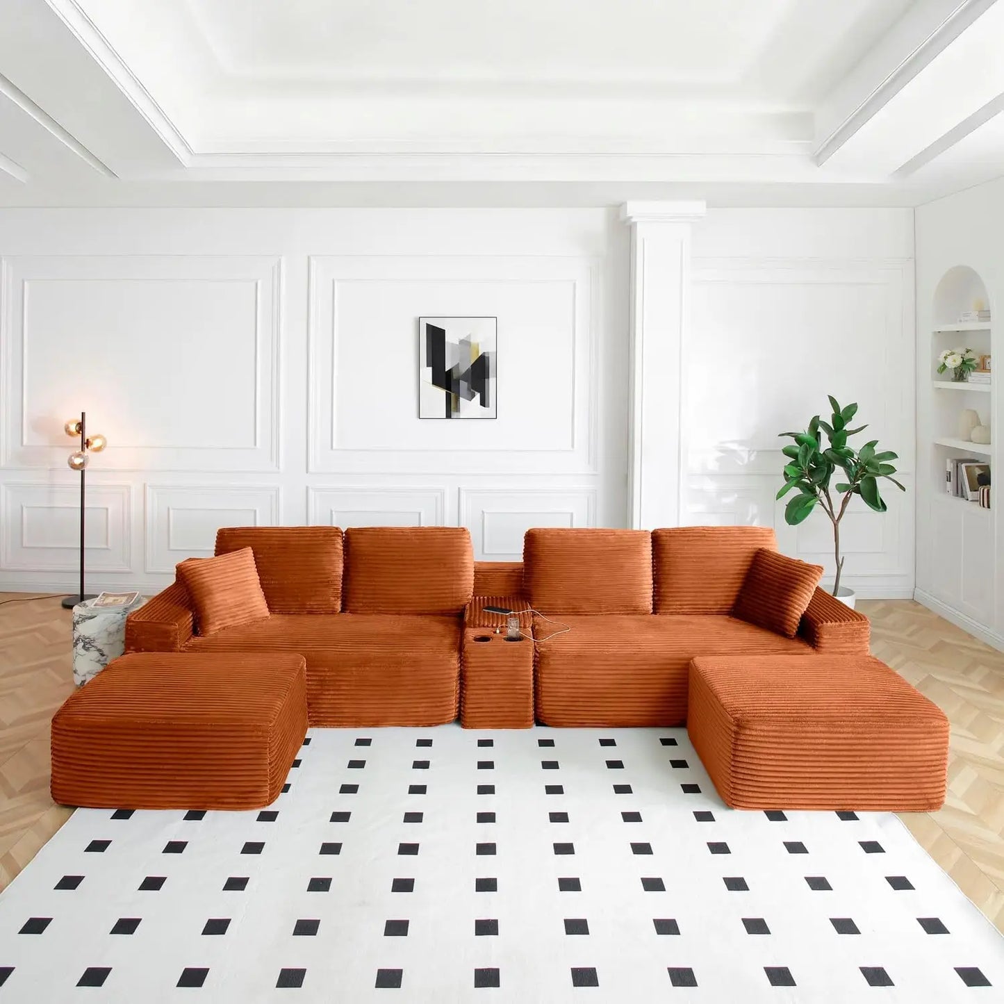 Modular Sectional Sofa U Shaped With Double Chaise
