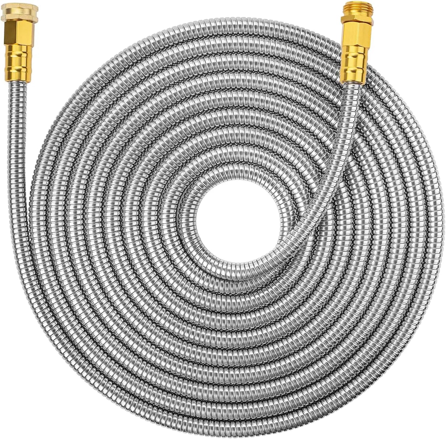 UNCO- Metal Garden Hose, 10 Feet Stainless Steel No Kink, Durable Flexible | Water Hose for Garden, Yard, Outdoor Watering and C