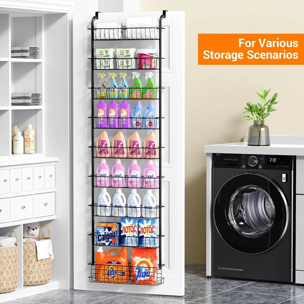 Nine Tier Over Door Pantry Organizer Spice Rack For Kitchen