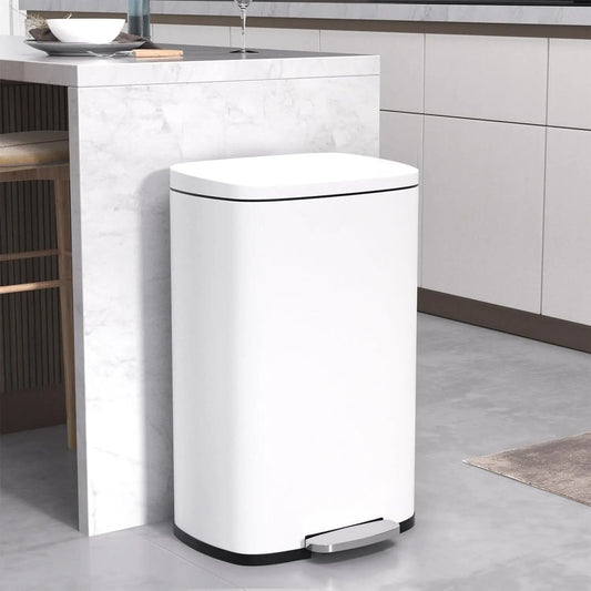Stainless Steel Kitchen Trash Can With Lid And Foot Pedal