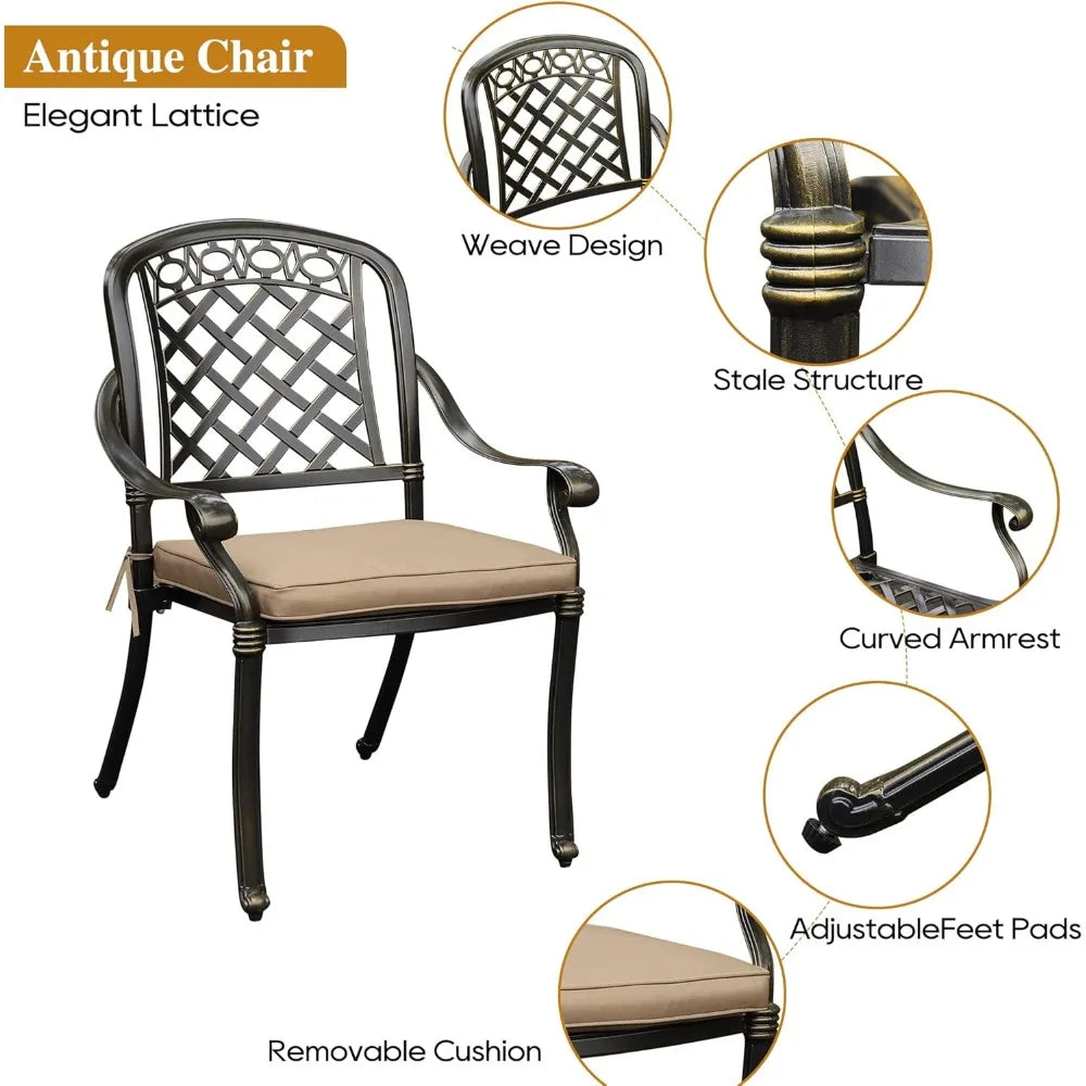 Sumshadow All Weather Cast Aluminum Outdoor Patio Dining Set