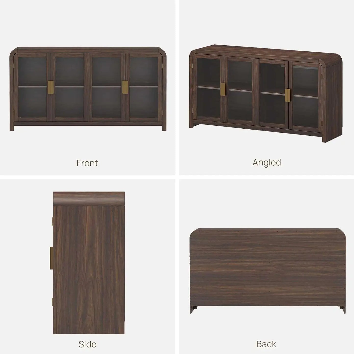 Oak Sideboard Buffet Cabinet With Storage And Adjustable Shelves