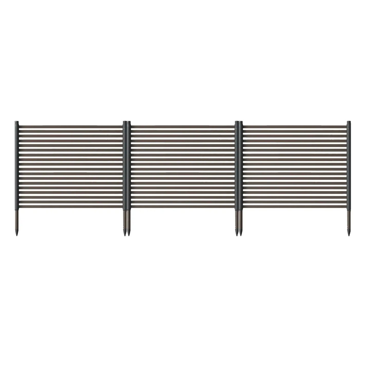 No-Dig Outdoor Privacy Screen Fence Kit, Rustproof 3-Panel 9FT Freestanding Metal Enclosure for AC Units, Pool Equipment, Trash