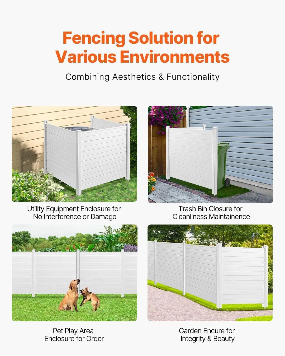 XMSJ Outdoor Privacy Screen Three-Panel Pool Equipment Enclosure