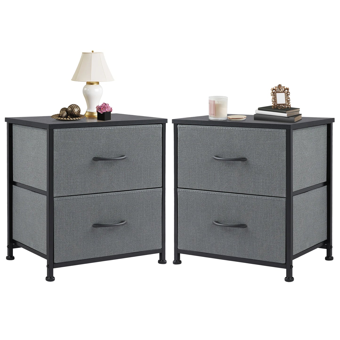 JHK Nightstand Bedside Table Drawers Storage Cabinet Bedroom
