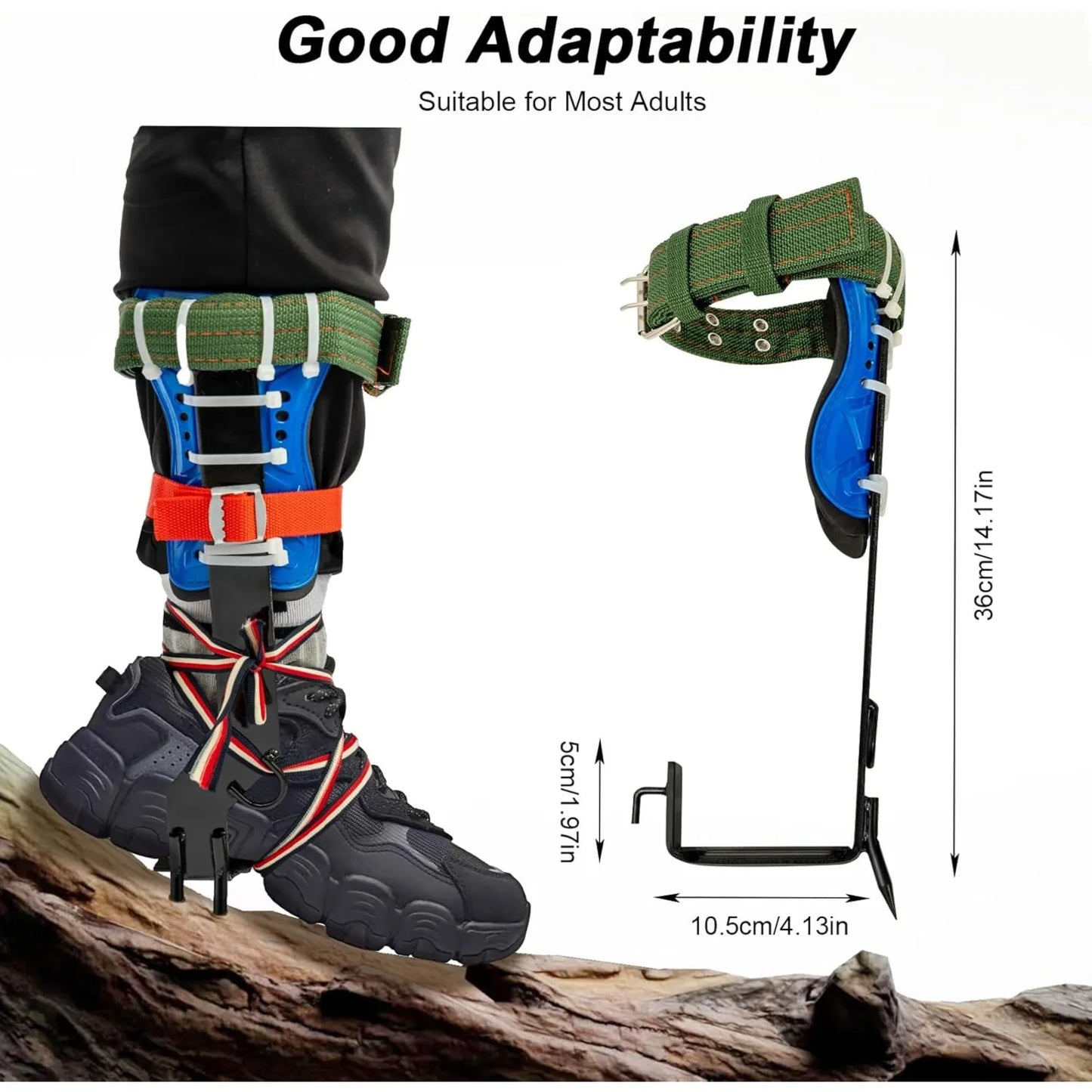 Tree Climbing Spike Set ,Portable Adjustable Lanyard Carabiner,Safety Belt Straps,  for Hunting Observation, Picking Fruit