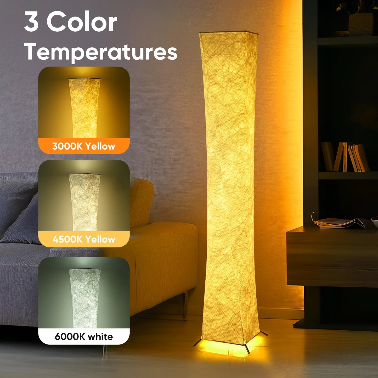 Soft Light Floor Lamp With LED And Tyvek Shade 3000K