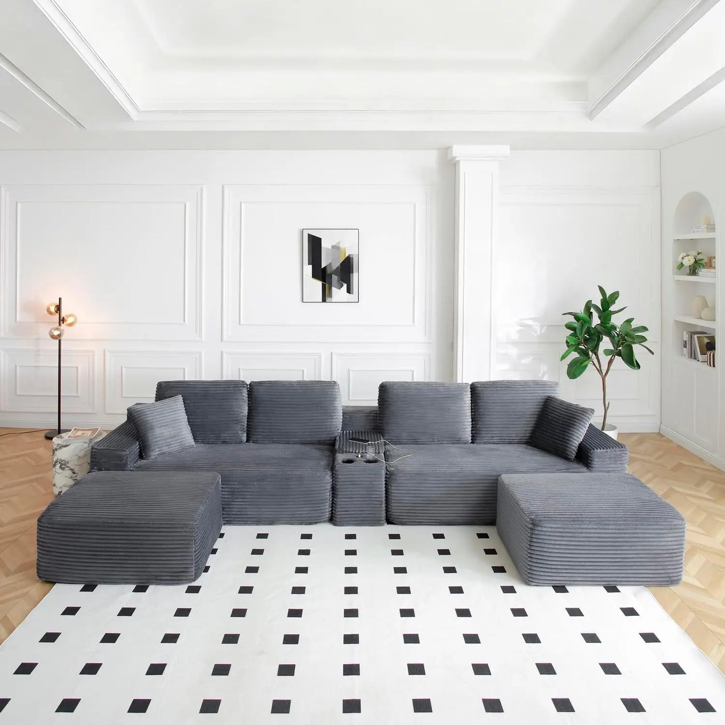 Modular U Shaped Sectional Sofa With Double Chaise Modern Cloud