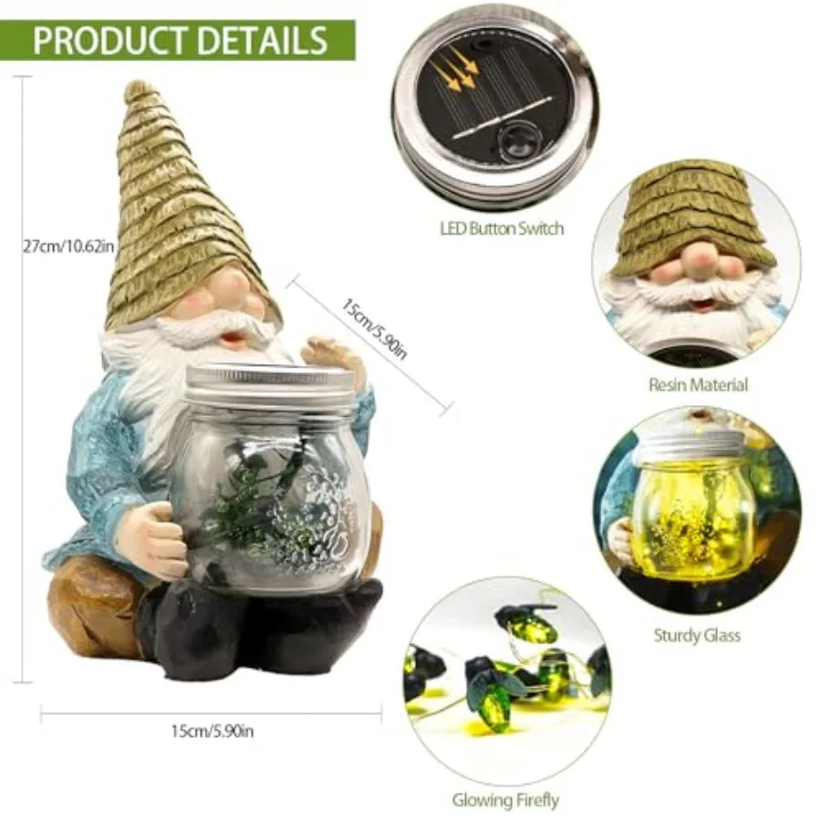Solar Waterproof, Mothers Day, Birthday Housewarming for Women Mom Grandma, Large Garden Gnome Funny Solar Outdoor LED Lights R