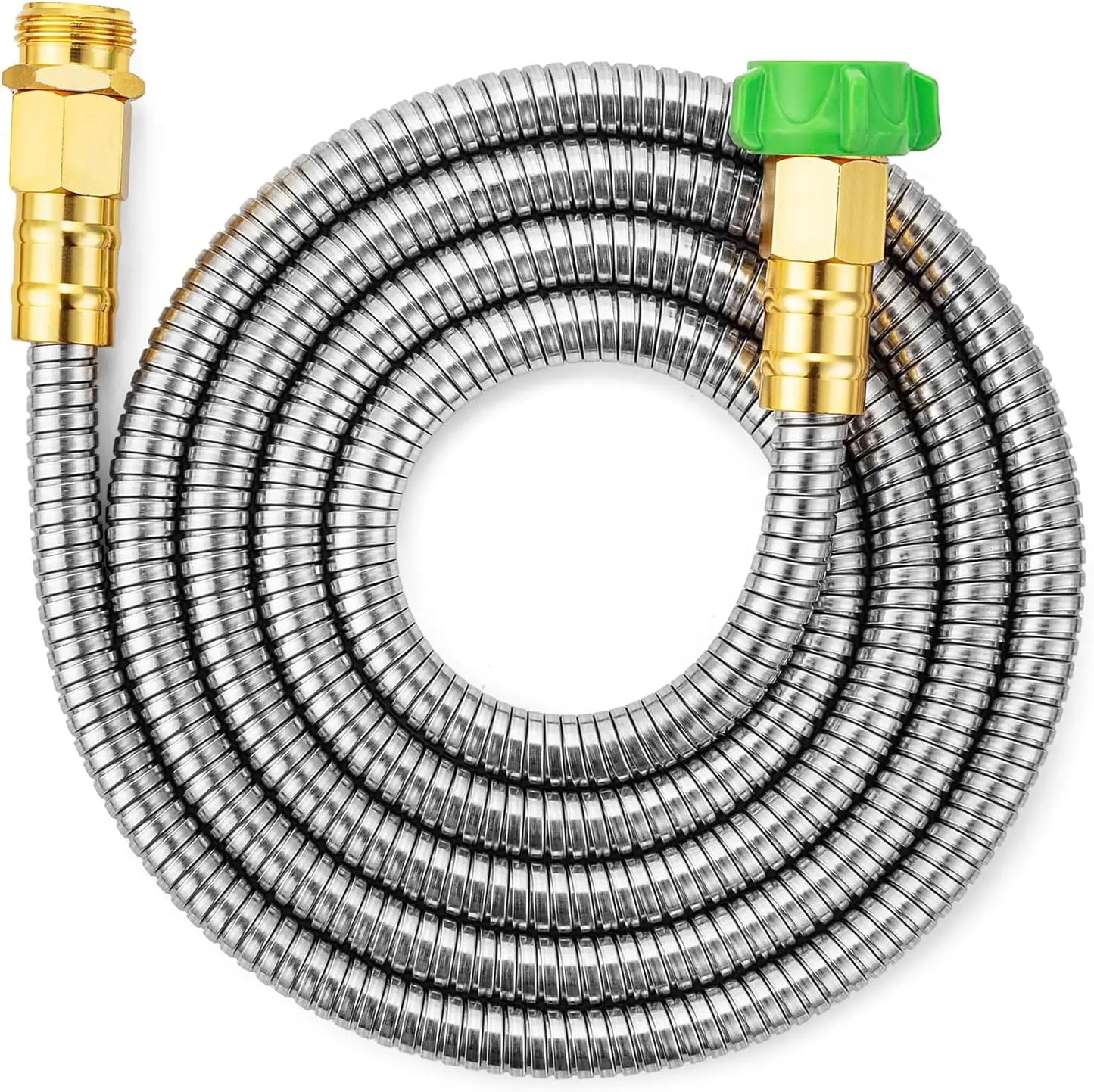 UNCO- Metal Garden Hose, 10 Feet Stainless Steel No Kink, Durable Flexible | Water Hose for Garden, Yard, Outdoor Watering and C