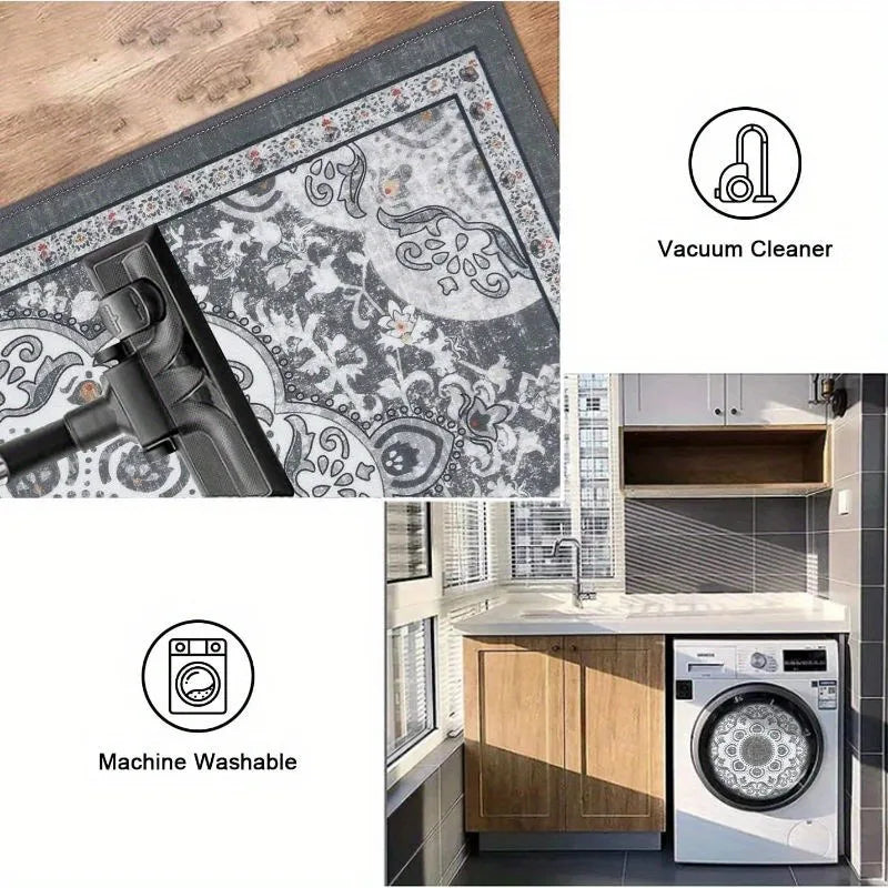 Bohemian 3 Piece Kitchen Floor Mat Set Non Slip Rug