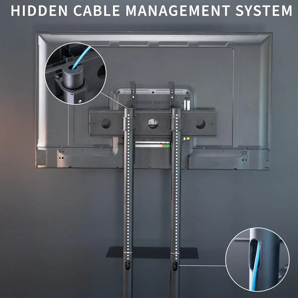 Mobile TV Cart For Flat And Curved Panels Heavy Duty