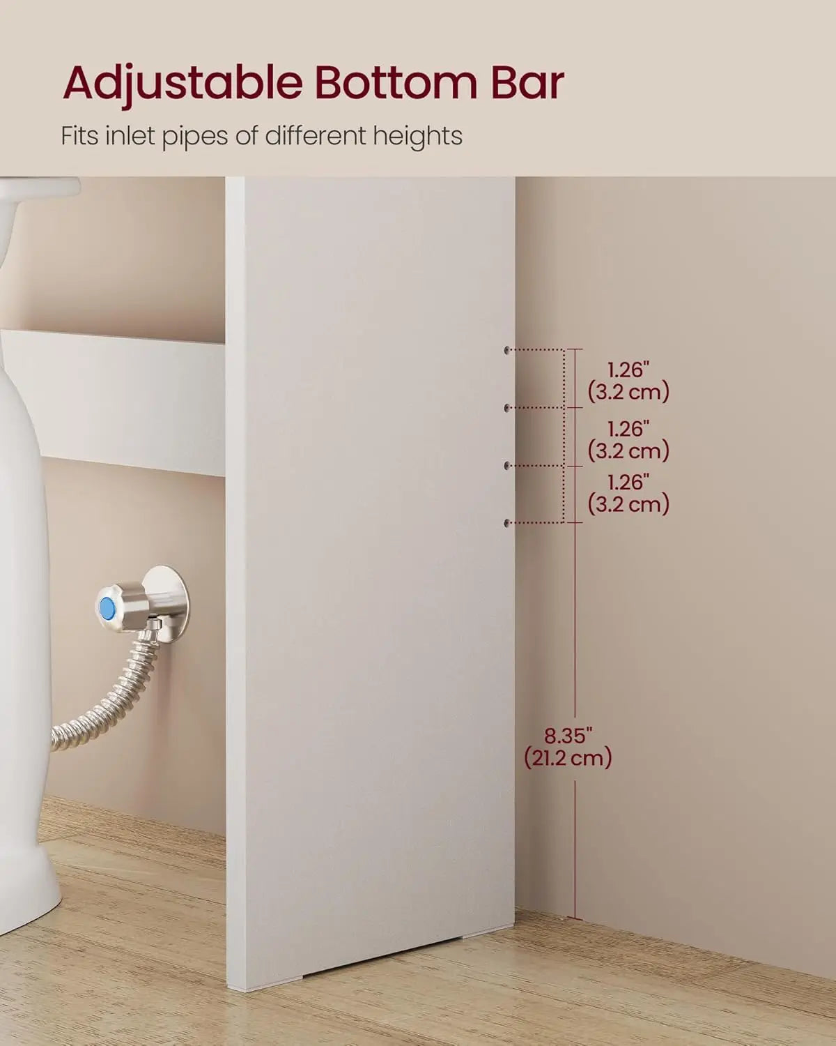 Over the Toilet Storage Cabinet, Bathroom Storage Cabinet with Doors, Adjustable Shelves, Space-Saving, Modern, 7.9 x 24.6 x 70