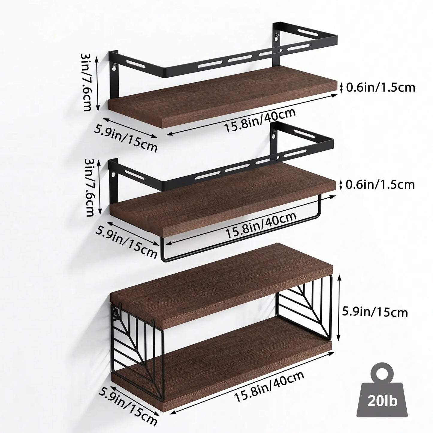 Tomnk Three Tier Over Toilet Wall Mounted Bathroom Shelves