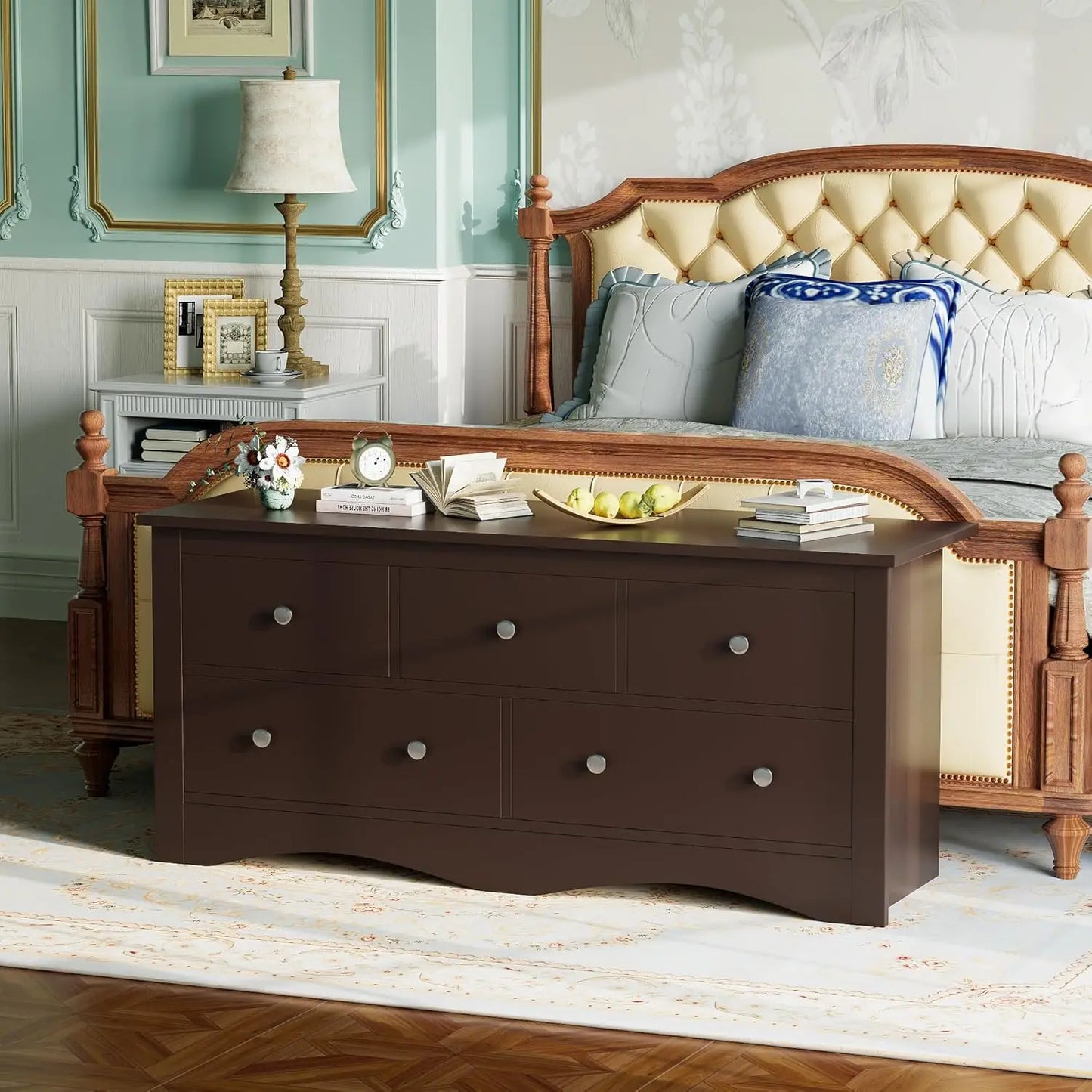 Furmax Dresser for Bedroom 7 Wood Dresser Chest of Drawers TV up to 65 inch TV Stand Storage Chest Drawers Hallway Entryway