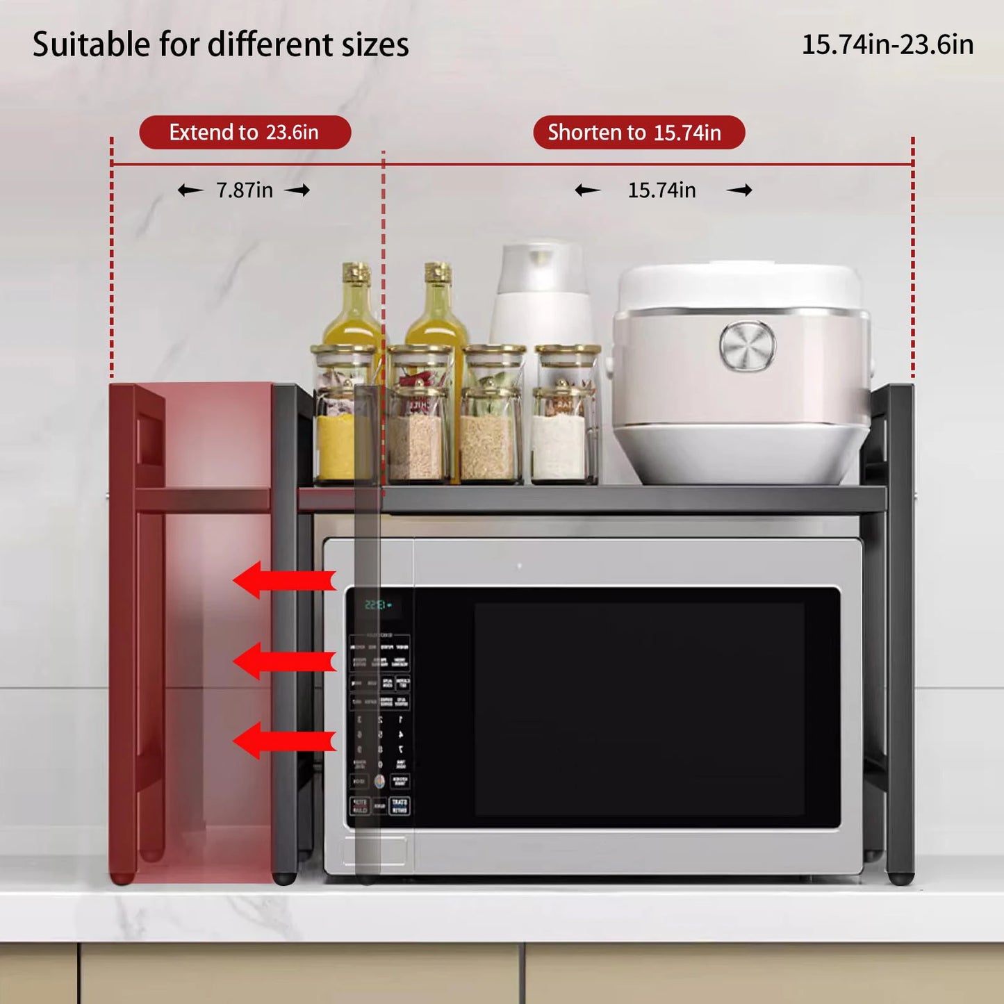 Expandable Microwave Shelf Organizer Moisture And Rust Proof Tableware Storage
