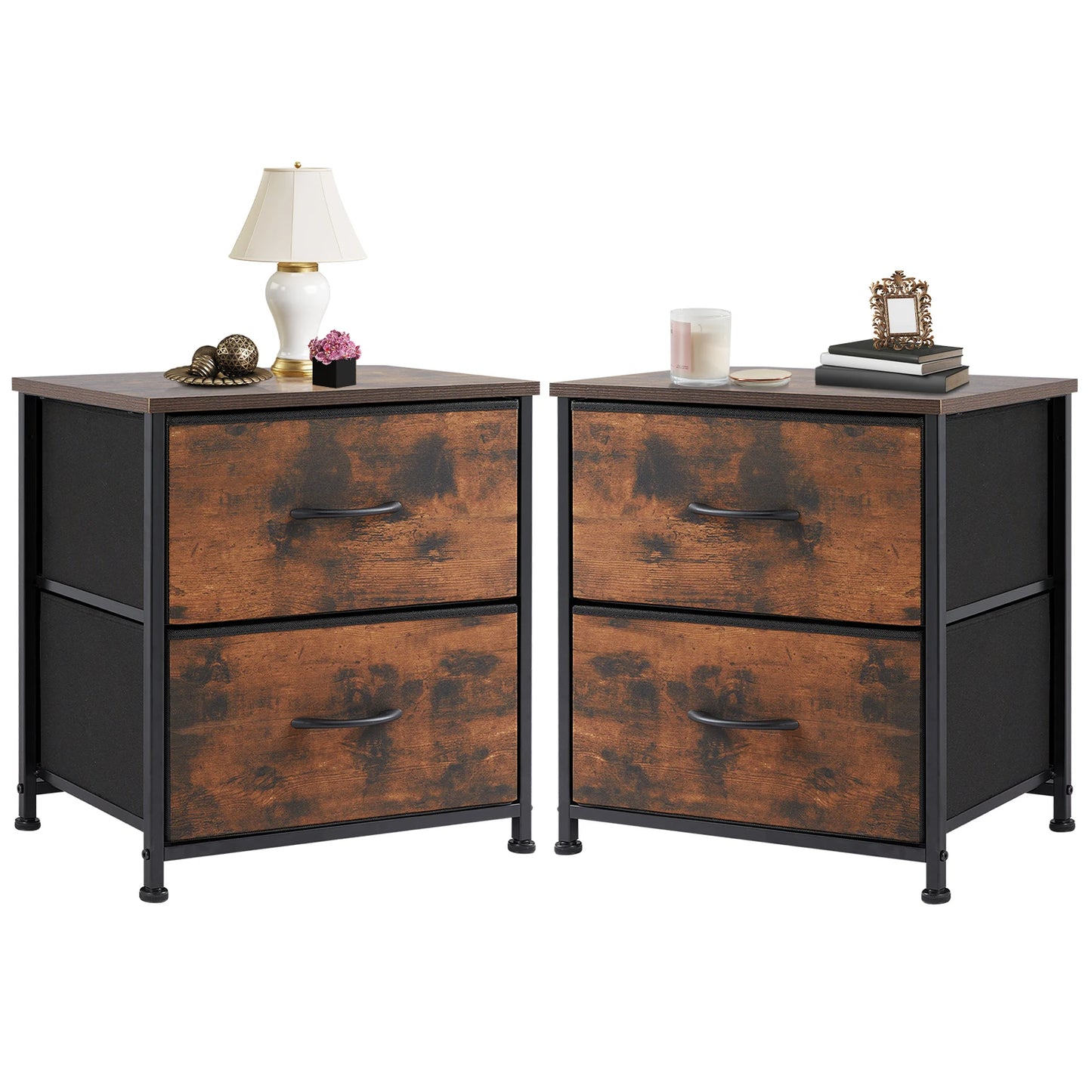 JHK Nightstand Bedside Table With Ample Storage Drawers