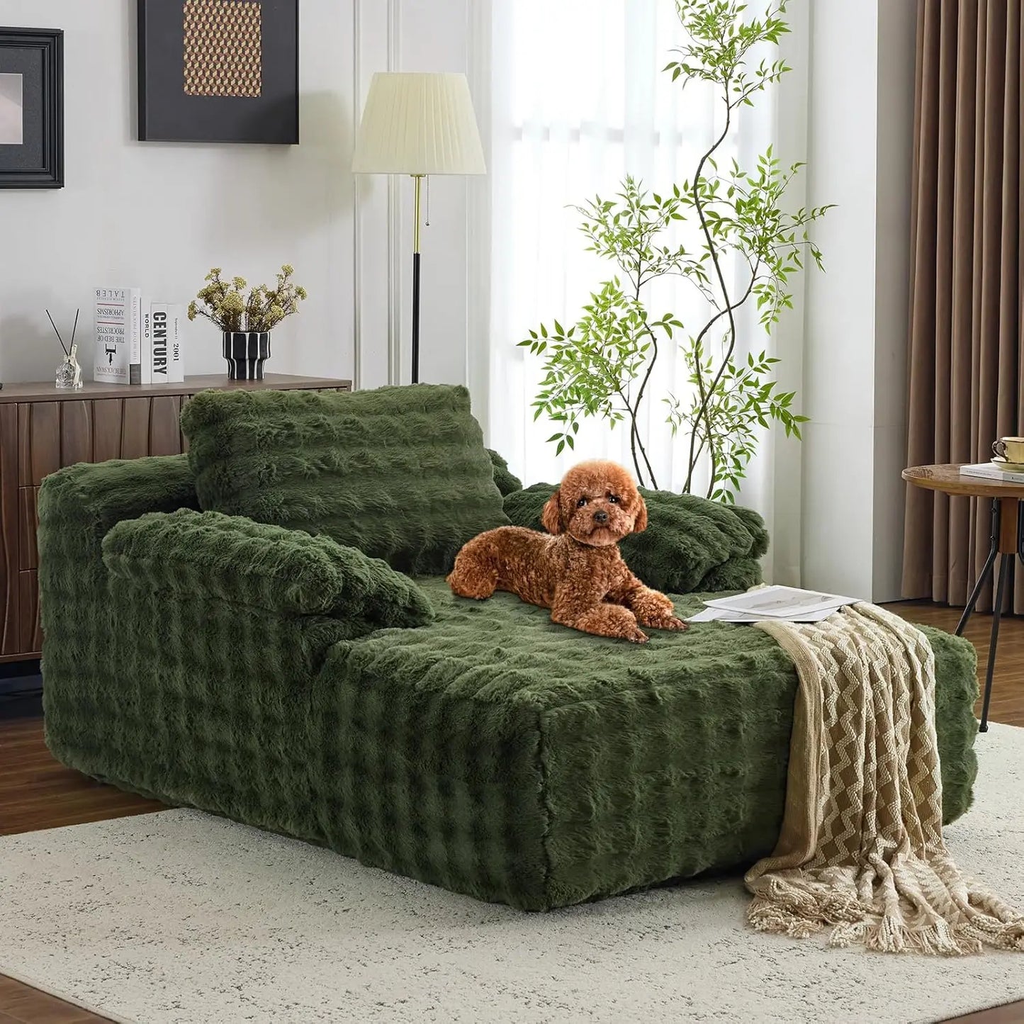 Chaise Lounge Chair Indoor Reading Bubble Fleece Upholstery Sofa Sleeper