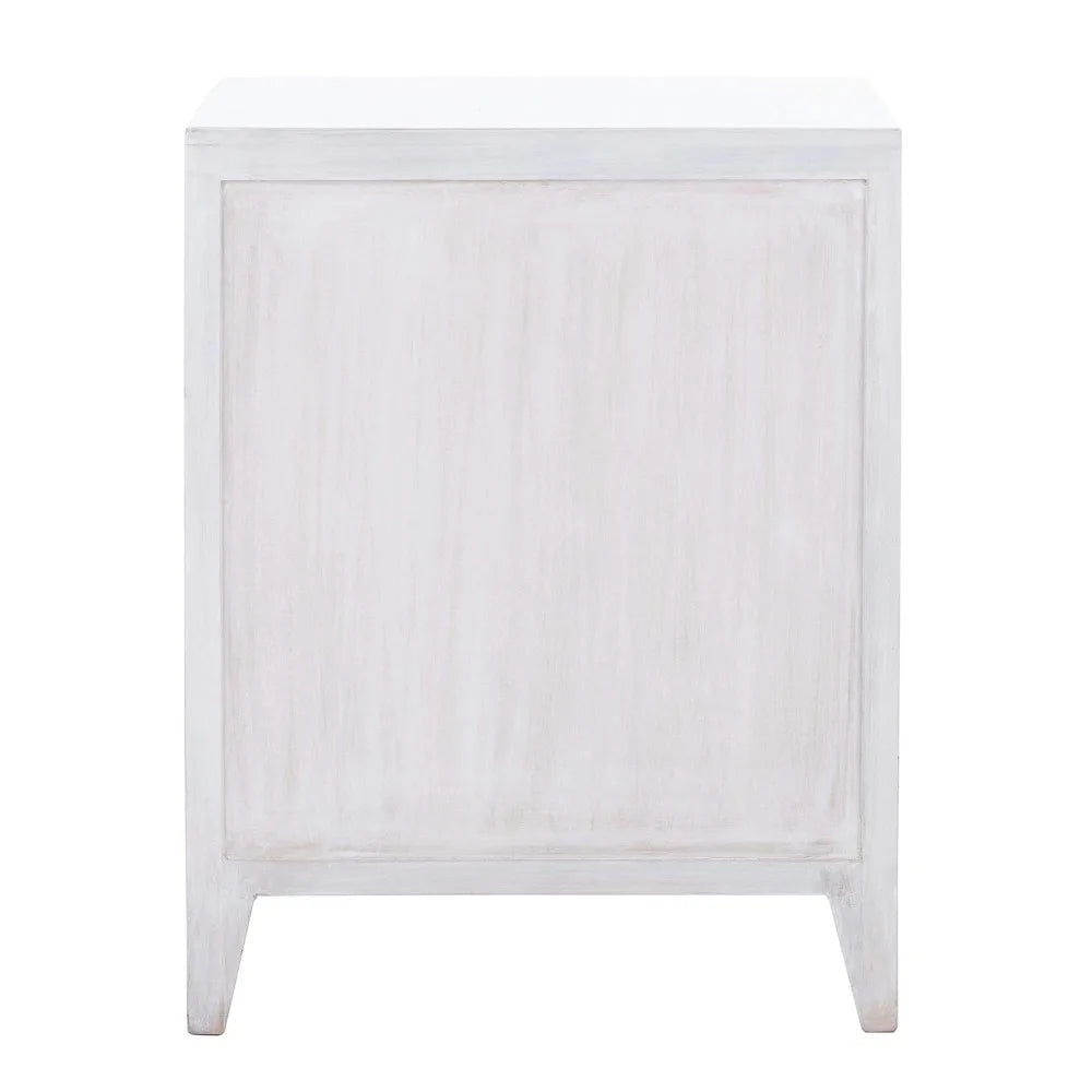 Carved Mandala Door Storage Nightstand Thea Wash Boho Bedroom Table