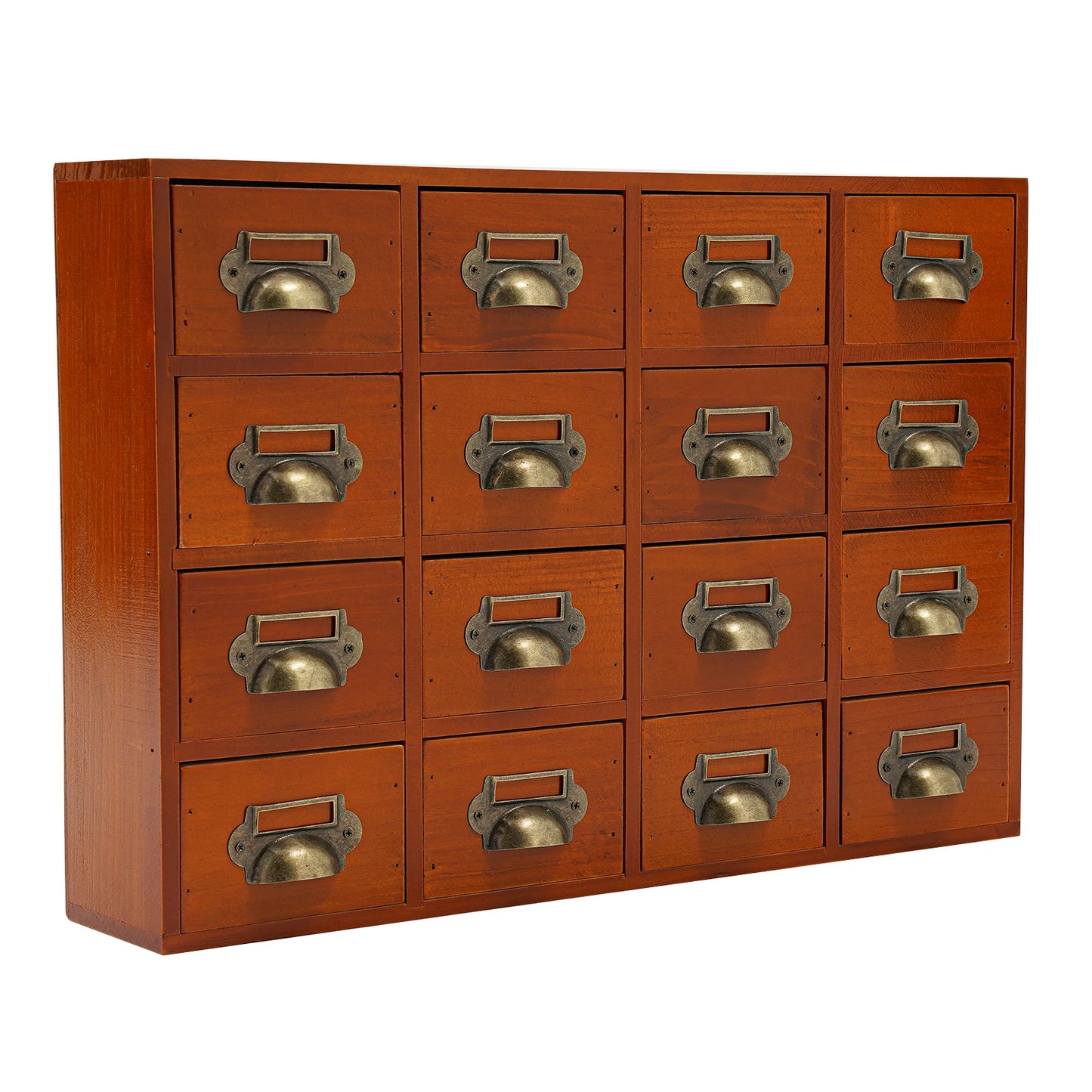 16 Drawers Storage Cabinet,, Apothecary Chests and Cabinets, Herb Storage Box, Wooden Desk Drawer Organizer