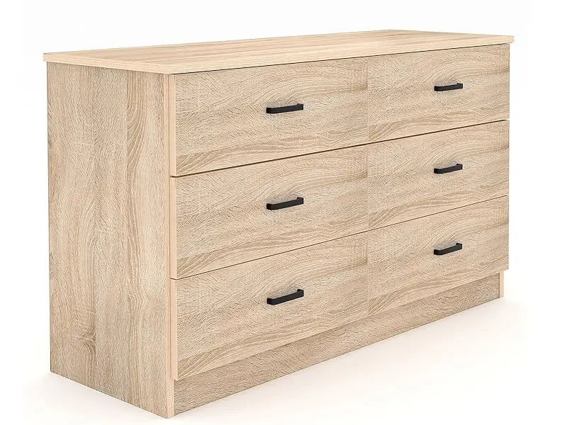 Dresser for Bedroom, 6 Drawer Double Dresser, Modern Chest of Drawers with Deep Drawers, TV Stand Large Storage Organizer