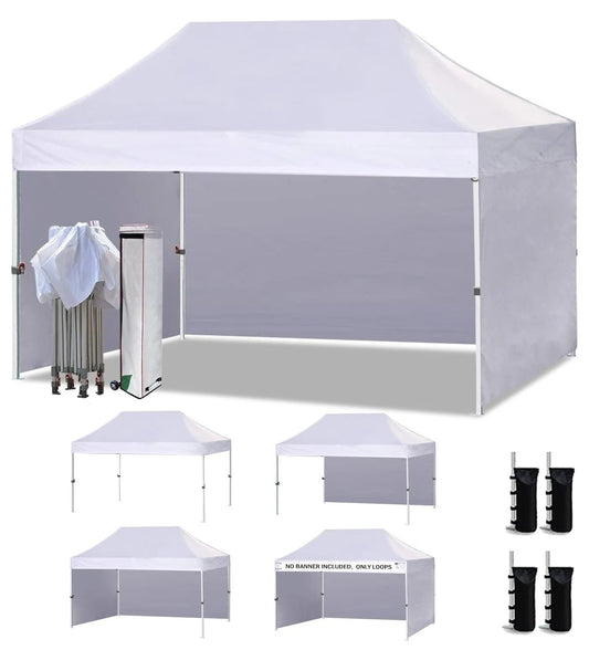 Pop Up Canopy Tent With Removable Zipper End Walls