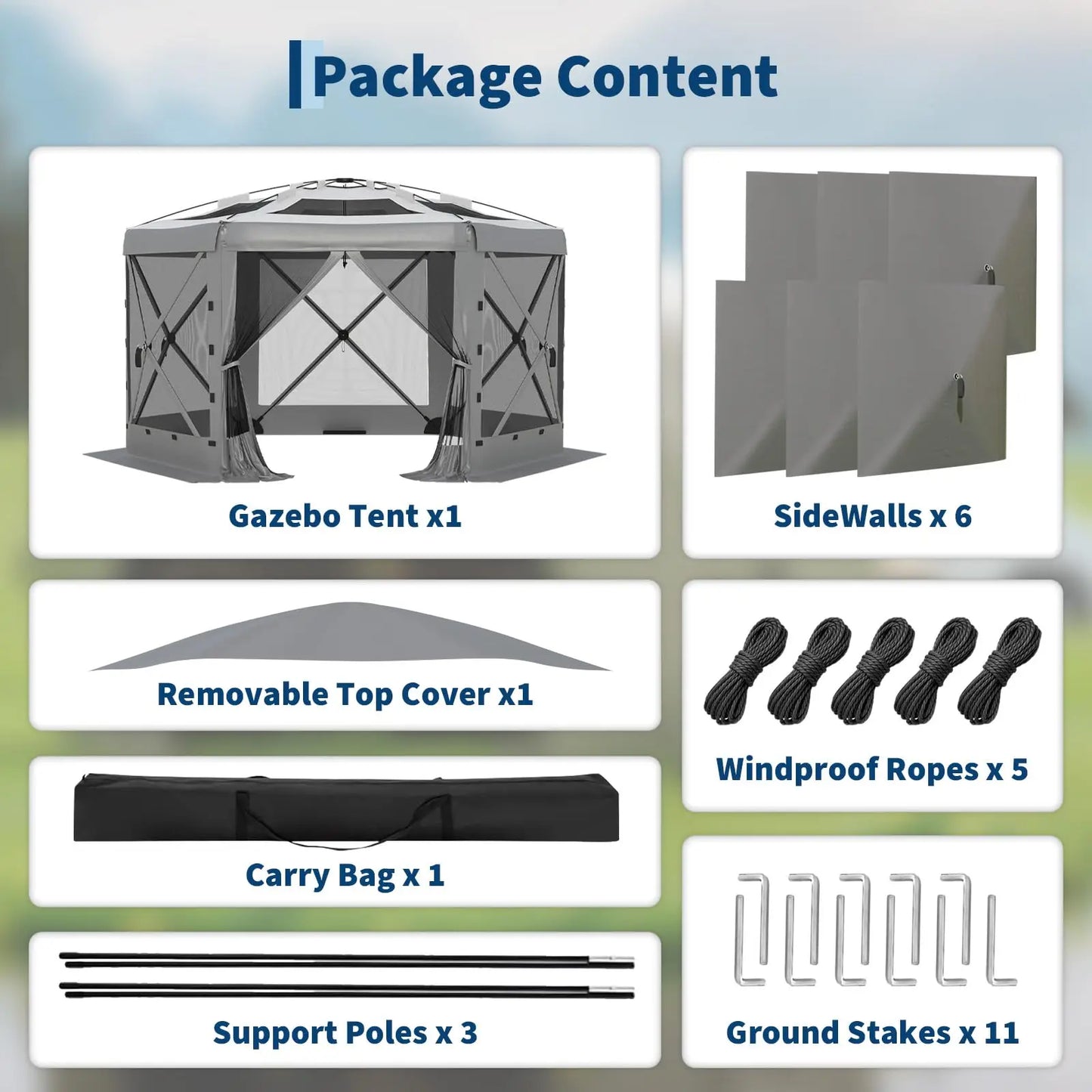 HiMISS Hexagon Pop Up Gazebo With Mosquito Netting