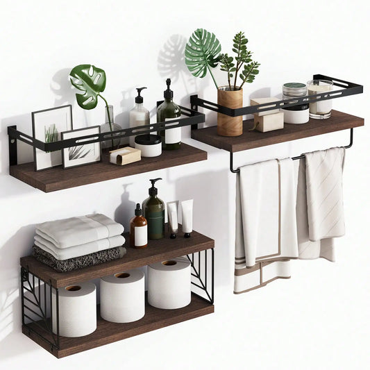Tomnk Three Tier Over Toilet Wall Mounted Bathroom Shelves