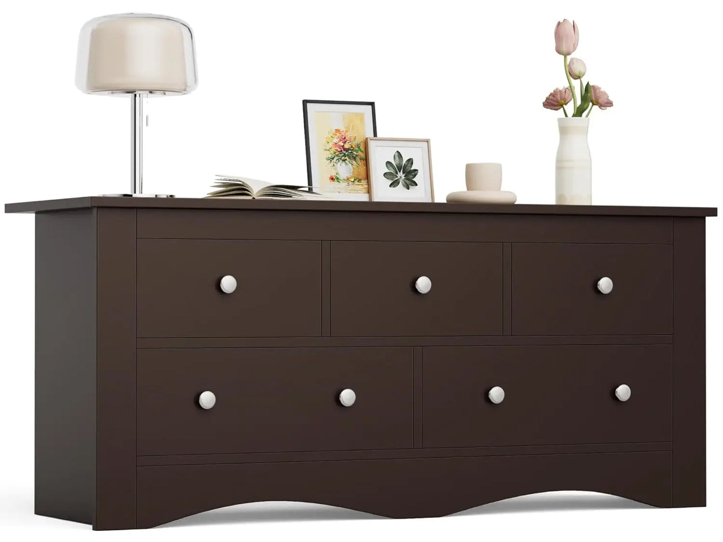 Furmax Dresser for Bedroom 7 Wood Dresser Chest of Drawers TV up to 65 inch TV Stand Storage Chest Drawers Hallway Entryway