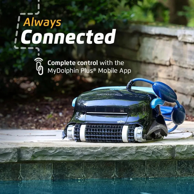 Dolphin Nautilus CC Plus Wi-Fi Automatic Robotic Pool Vacuum Cleaner, Always Cleaning, Never Charging, with Wall Climbing